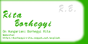 rita borhegyi business card